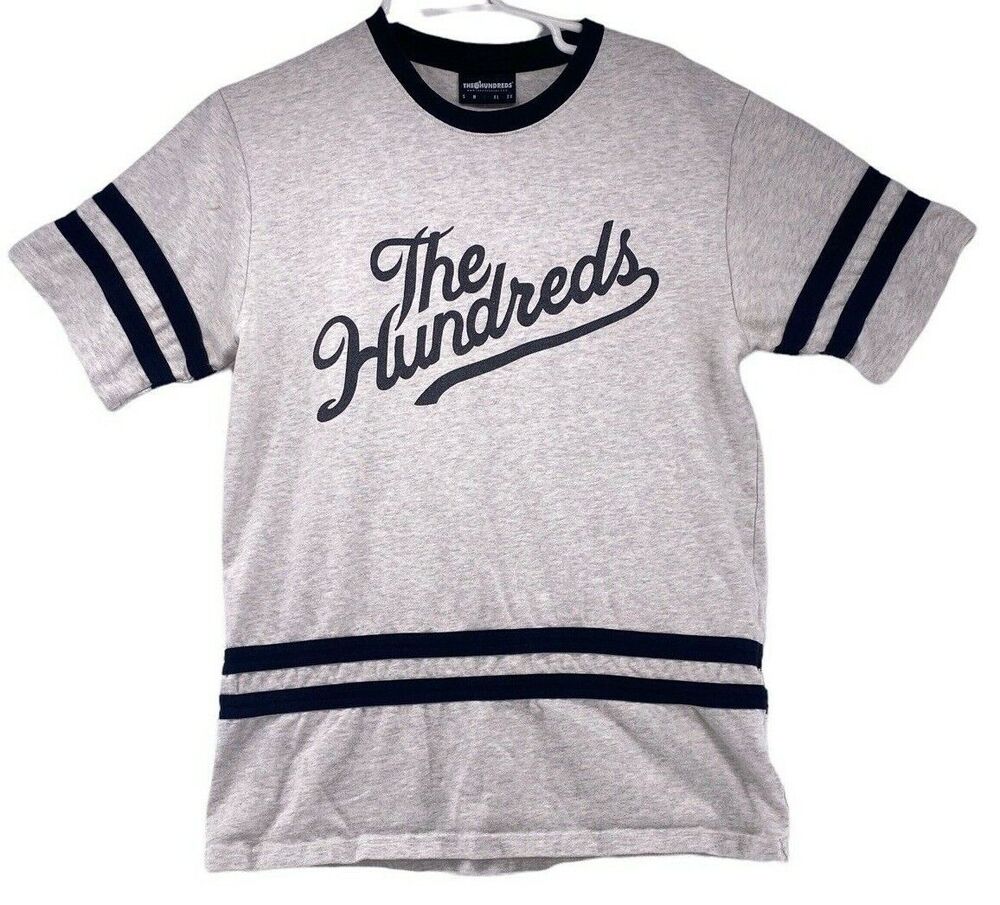 The Hundreds Mens Shirt Size Large Grey Short Sleeve Football Jersey 80